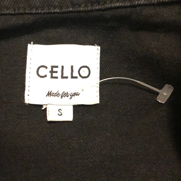 CELLO Made4You Size SMALL Rose Embroidered Denim Black Jean Jacket $74 NEW - Picture 10 of 16
